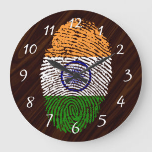 Indian touch fingerprint flag große wanduhr