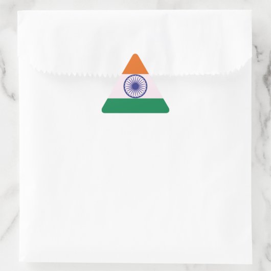 Indian Tricolor Tiranga Dreieckiger Aufkleber (Tasche)