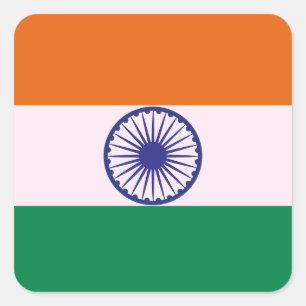 Indian Tricolor Tiranga Quadratischer Aufkleber