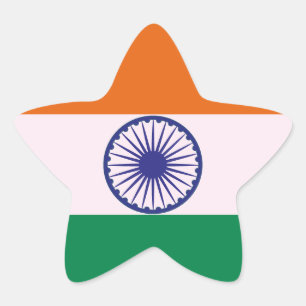 Indian Tricolor Tiranga Stern-Aufkleber