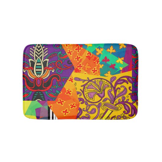 Indian Turkish Festive Patchwork Mandala Badematte (Vorderseite)