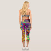 Indian Turkish Festive Patchwork Mandala Capri Leggings (Rückseite)