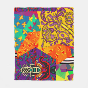 Indian Turkish Festive Patchwork Mandala Fleecedecke