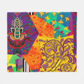 Indian Turkish Festive Patchwork Mandala Fleecedecke (Vorderseite (Horizontal))