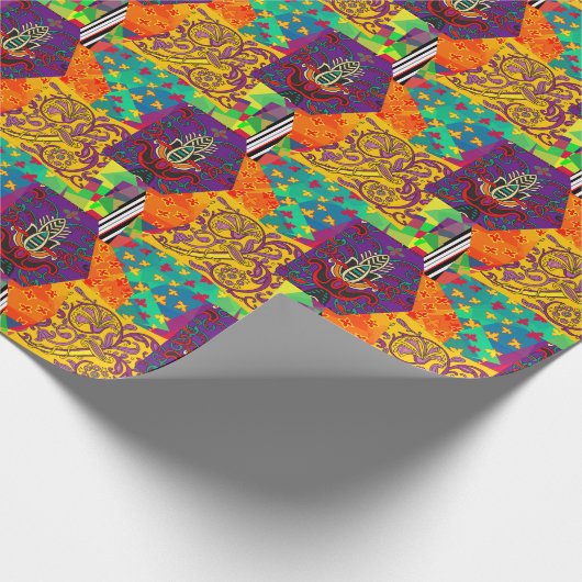 Indian Turkish Festive Patchwork Mandala Geschenkpapier (Ecke)