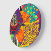 Indian Turkish Festive Patchwork Mandala Große Wanduhr (Winkel)