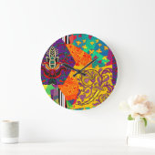 Indian Turkish Festive Patchwork Mandala Große Wanduhr (Zuhause)