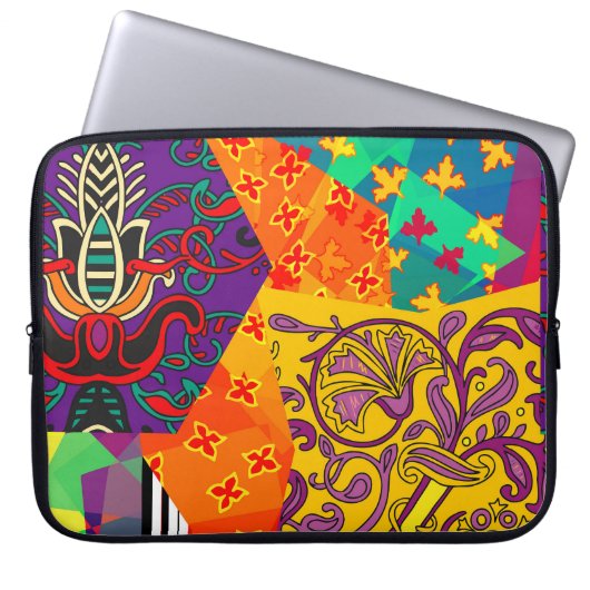 Indian Turkish Festive Patchwork Mandala Laptopschutzhülle (Vorderseite)