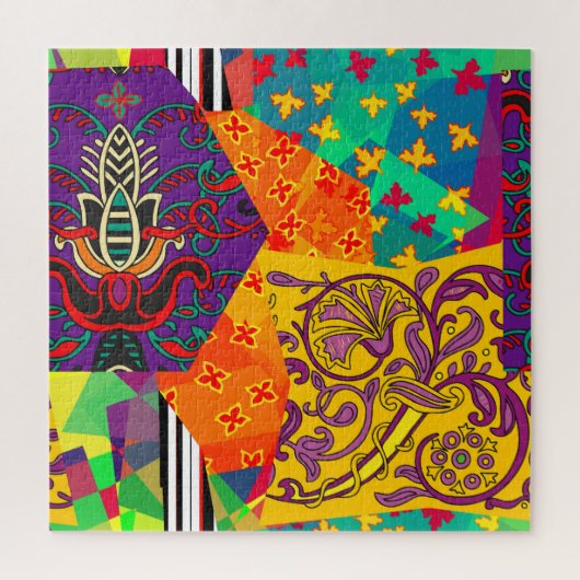 Indian Turkish Festive Patchwork Mandala Puzzle (Vertikal)