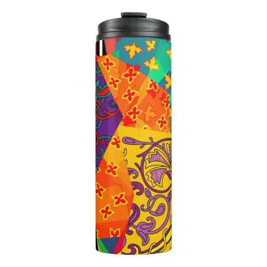 Indian Turkish Festive Patchwork Mandala Thermosbecher (Vorderseite)