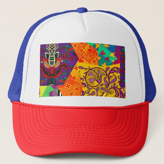 Indian Turkish Festive Patchwork Mandala Truckerkappe (Vorderseite)