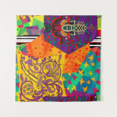 Indian Turkish Festive Patchwork Mandala Wandteppich (Vorderseite (Horizontal))