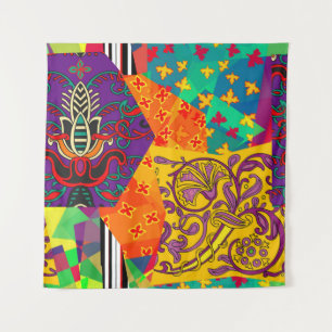 Indian Turkish Festive Patchwork Mandala Wandteppich