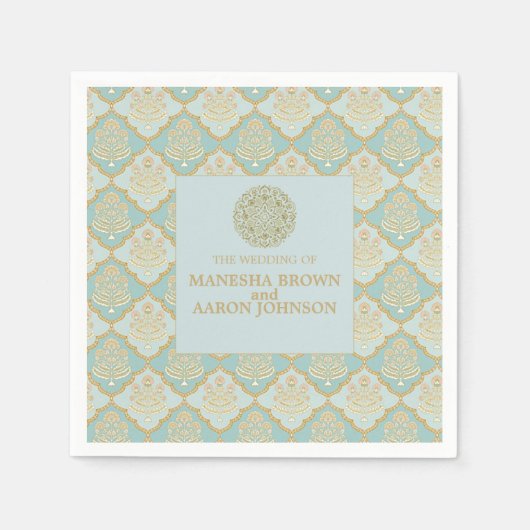 INDIAN TURQUOISE - Hochzeitscocktail Napkin Serviette (Vorderseite)