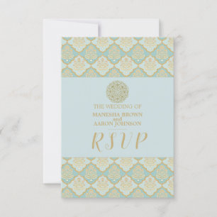 INDIAN TURQUOISE - RSVP-Karte für Hochzeiten RSVP Karte