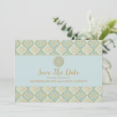 INDIAN TURQUOISE - Save the Date flache Karte (Stehend Vorderseite)