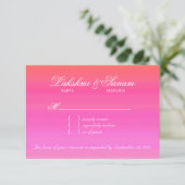 Indian UAWG Wedding Repair Card Damask Pink Orange RSVP Karte (Stehend Vorderseite)