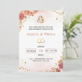 Indian Verlobung Shagun Einladungskarte Einladung (Stehend Vorderseite)