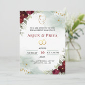 Indian Verlobung Shagun Einladungskarte Einladung (Stehend Vorderseite)