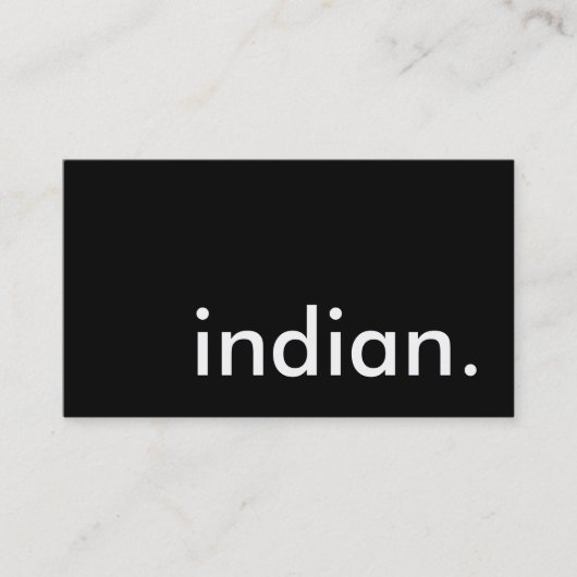 Indian. Visitenkarte (Vorderseite)