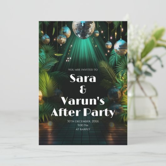 Indian Wedding After Party laden Digital ein Einladung (Stehend Vorderseite)