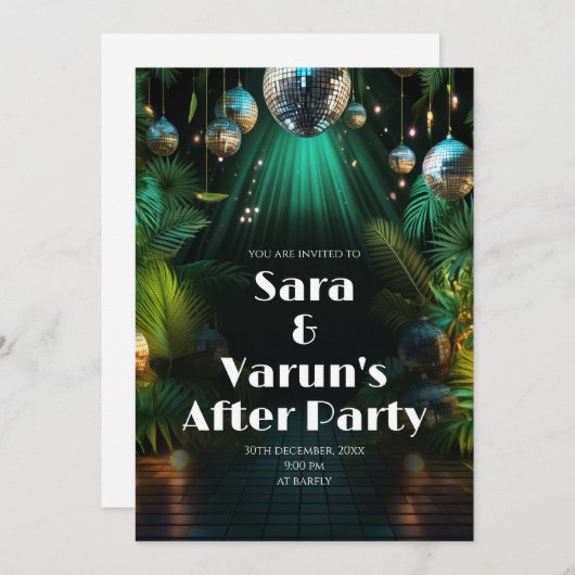 Indian Wedding After Party laden Digital ein Einladung (Vorne/Hinten)