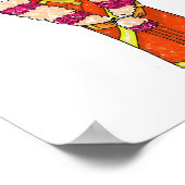 Indian Wedding Bride Floral Garland Orange Saree Poster (Ecke)