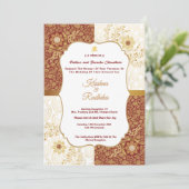 Indian wedding ethnic luxury Hindu invitation Einladung (Stehend Vorderseite)