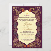 Indian wedding ethnic luxury Hindu invitation Einladung (Vorderseite)
