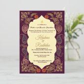 Indian wedding ethnic luxury Hindu invitation Einladung (Stehend Vorderseite)