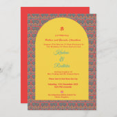 Indian wedding ethnic luxury Hindu invitation Einladung (Vorne/Hinten)