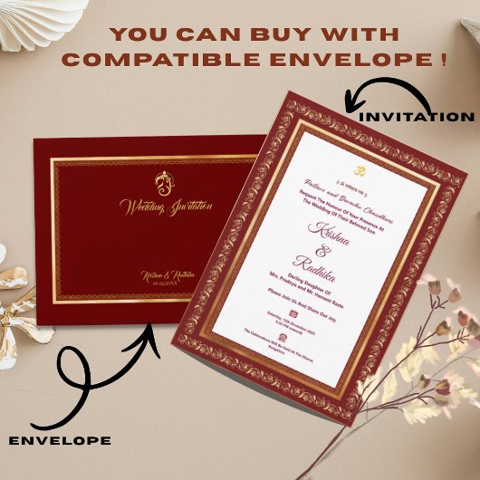 Indian wedding ethnic luxury Hindu invitation Einladung