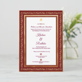 Indian wedding ethnic luxury Hindu invitation Einladung (Stehend Vorderseite)