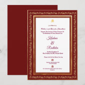 Indian wedding ethnic luxury Hindu invitation Einladung (Vorne/Hinten)