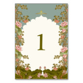 Indian Wedding Floral Lotus Oriental Tischnummer (Vorderseite)