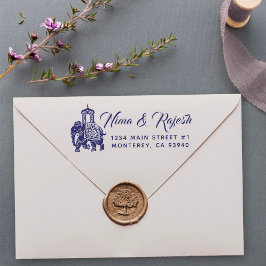 Indian Wedding Ganesha Elephant Retrun Address Permastempel