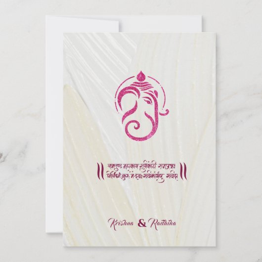 Indian wedding Ganesha hindu invitation Einladung (Vorderseite)