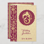 Indian wedding Ganesha hindu invitation Einladung (Vorne/Hinten)