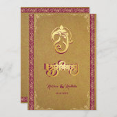Indian wedding Ganesha luxury hindu invitation Einladung (Vorne/Hinten)
