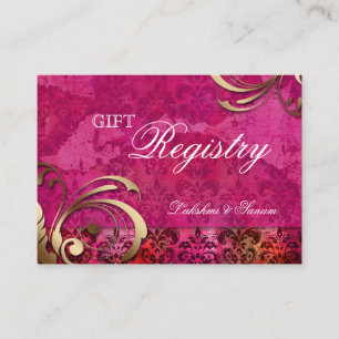 Indian Wedding Gift Registration Card Rosa Gold Begleitkarte