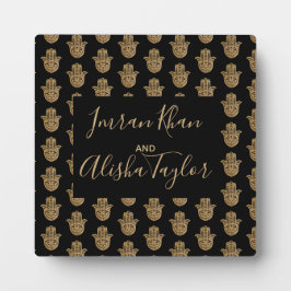 Indian Wedding Gold hamsa Henna Begrüßungszeichen Fotoplatte