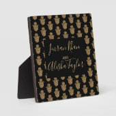 Indian Wedding Gold hamsa Henna Begrüßungszeichen Fotoplatte (Vorderseite)