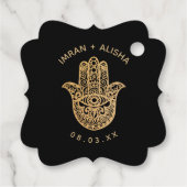 Indian Wedding Gold hamsa Henna Enveloppe Siegel F Geschenkanhänger (Rückseite)