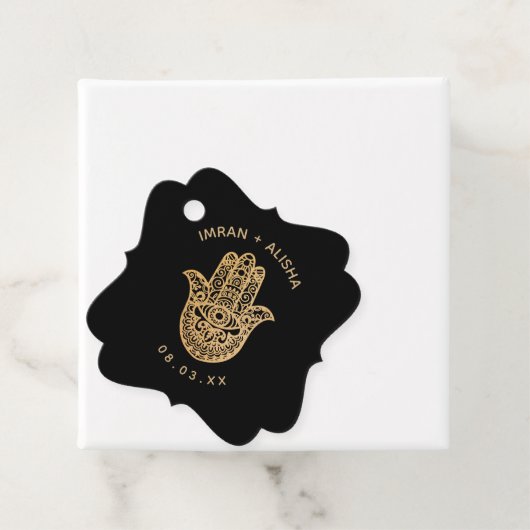 Indian Wedding Gold hamsa Henna Enveloppe Siegel F Geschenkanhänger (Beispiel)