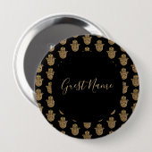 Indian Wedding Gold hamsa Henna Gastname Button (Vorne & Hinten)