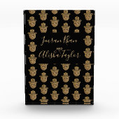 Indian Wedding Gold hamsa Henna Willkommen Fotoblock (Vorderseite)