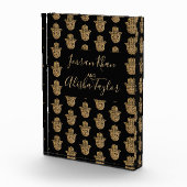 Indian Wedding Gold hamsa Henna Willkommen Fotoblock (Rechts)