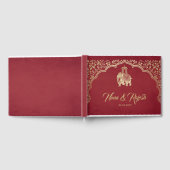 Indian Wedding Guest Book mit Ganesha, Red, Gold Gästebuch (Voll)