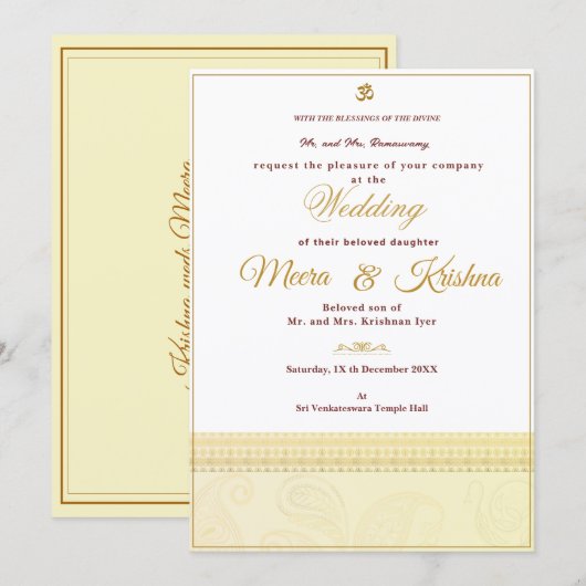  Indian Wedding Invitation  Einladung (Vorne/Hinten)