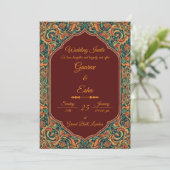 Indian Wedding Invitation (Mughal Version) Einladung (Stehend Vorderseite)